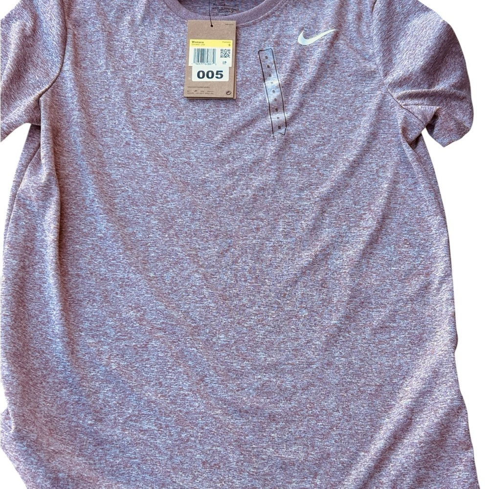 Nike Heathered Mauve Dri-FIT Tee with Swoosh small
